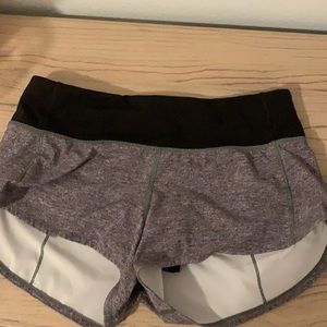 Lululemon speed up 2.5 heather gray shorts